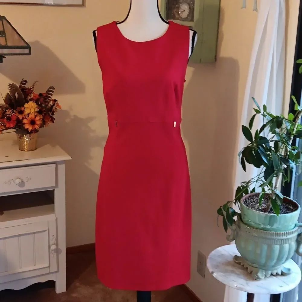 EnFocus Studio Red  Embellished Sheath Dress.